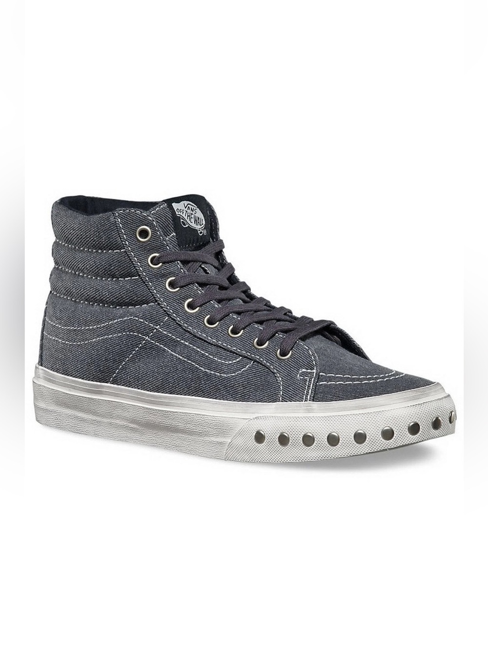 VANS VAN DOREN SK8 HI SLIM (OVERWASHED) BLUE / GRAPHITE studded Women 9, Men 7.5